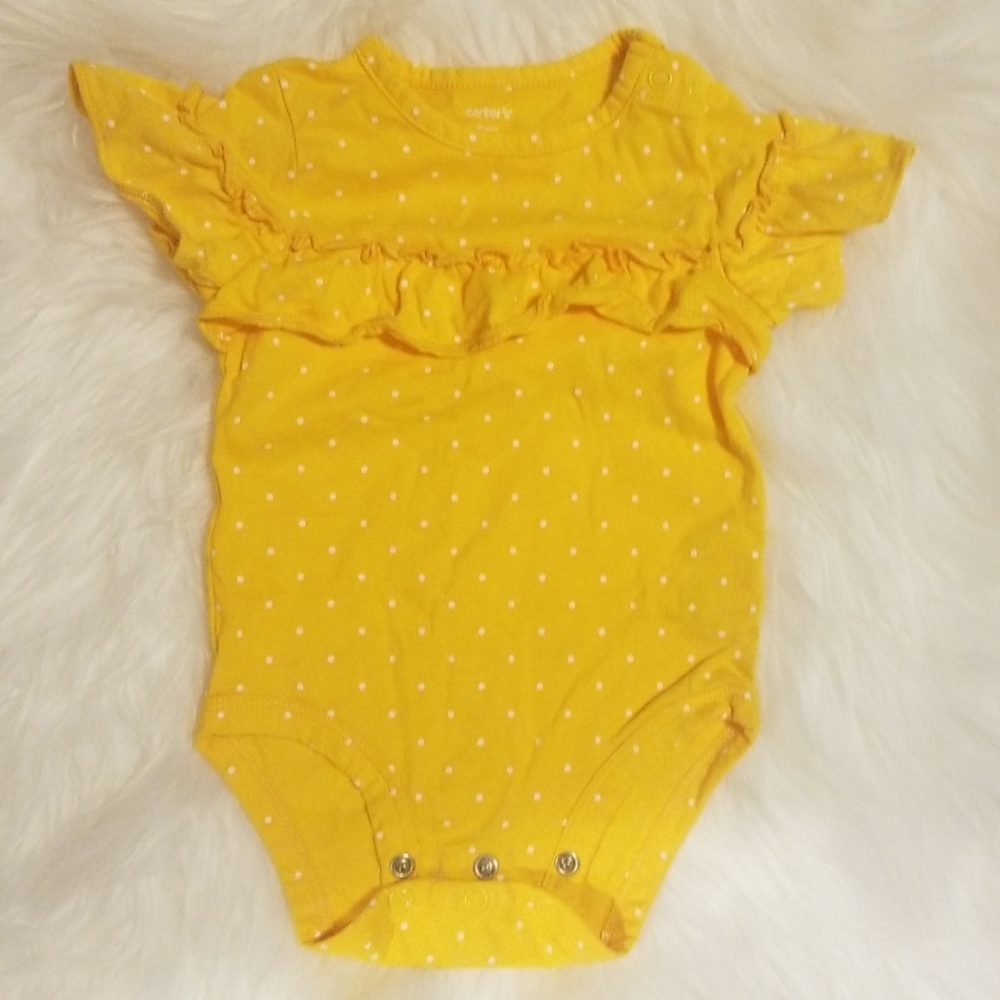 Yellow Polka dot onesie